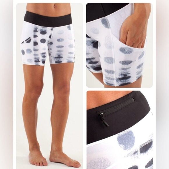 Lululemon Dart & Dash shorts Black white Dot - Picture 8 of 8